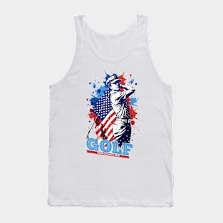 golf player with usa flag Tank Top